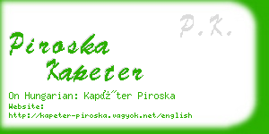 piroska kapeter business card